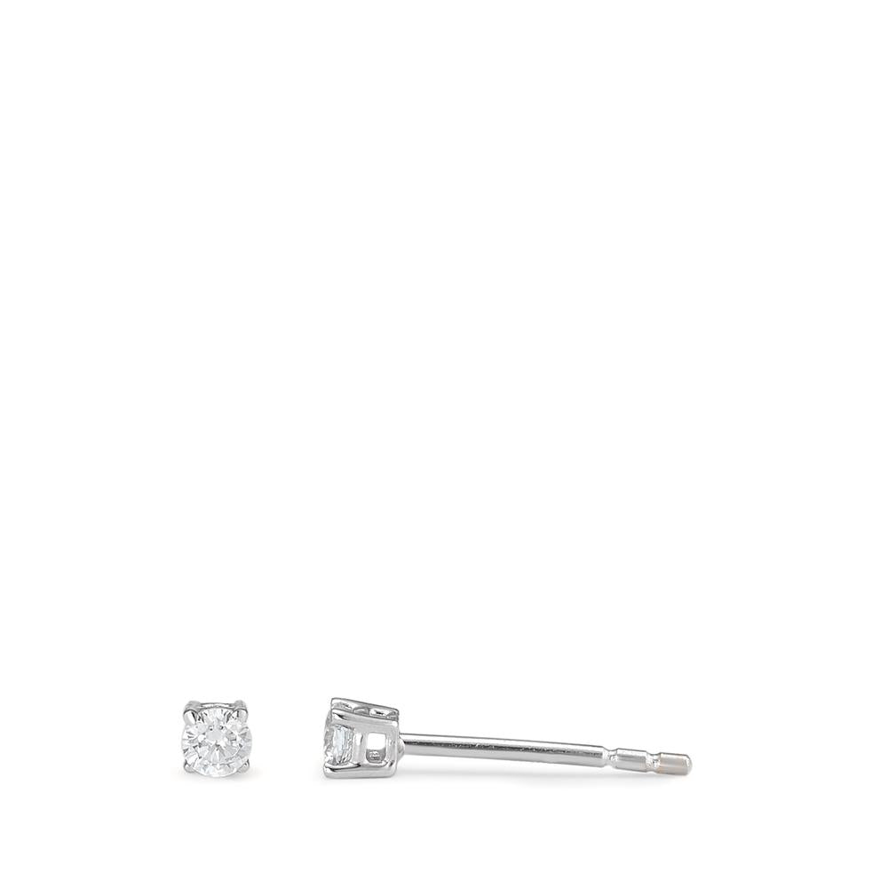 Pendientes 750/oro blanco de 18 quilates Circonita 2 piedras Ø2.5 mm