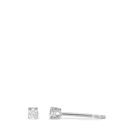 Pendientes 750/oro blanco de 18 quilates Circonita 2 piedras Ø2.5 mm