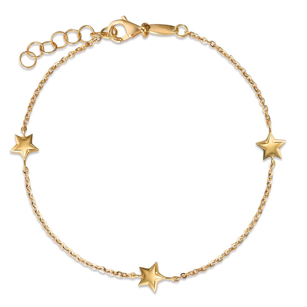 Pulsera 750/oro amarillo de 18 quilates estrella 16.5-18 cm