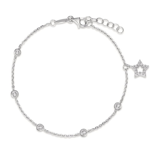 Pulsera 750/oro blanco de 18 quilates Circonita estrella 16-18 cm