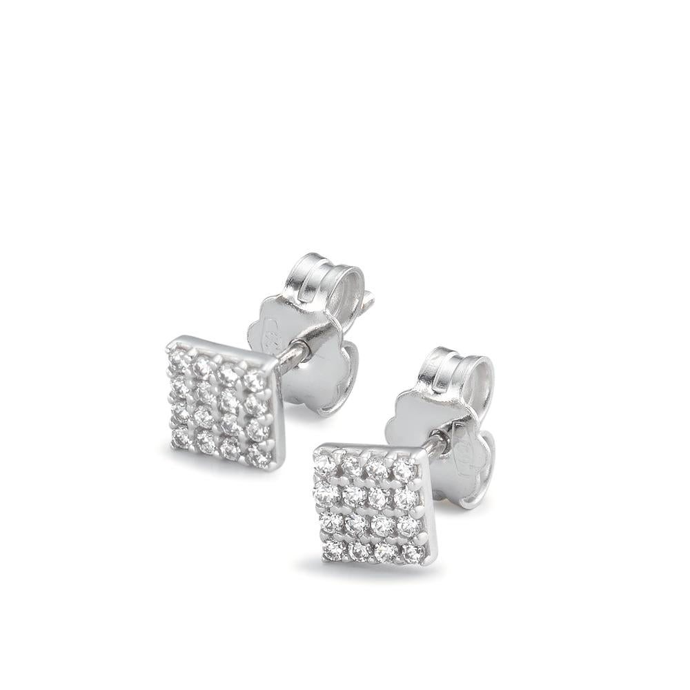 Pendientes 750/oro blanco de 18 quilates Circonita 32 piedras Ø4.5 mm