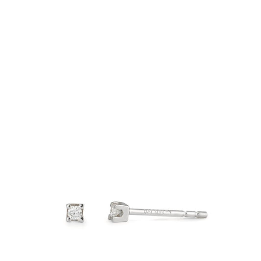 Pendientes 750/oro blanco de 18 quilates Diamante 0.04 ct, 2 piedras, w-si Ø2.2 mm