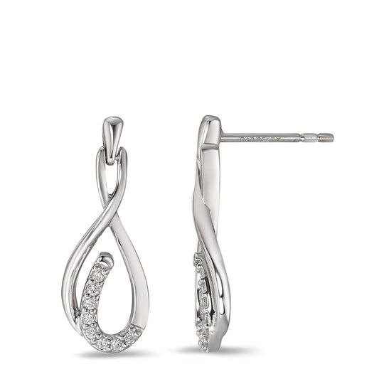 Pendientes 750/oro blanco de 18 quilates Diamante 0.09 ct, 16 piedras, w-si