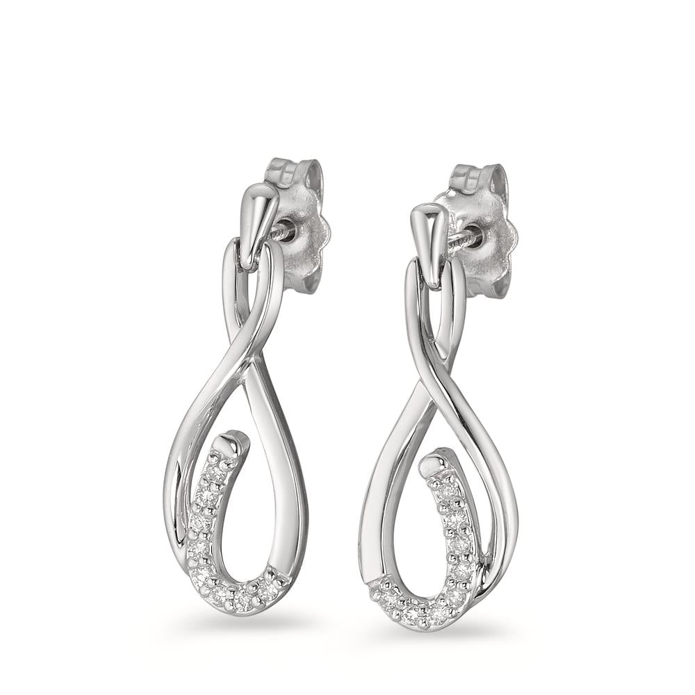 Pendientes 750/oro blanco de 18 quilates Diamante 0.09 ct, 16 piedras, w-si