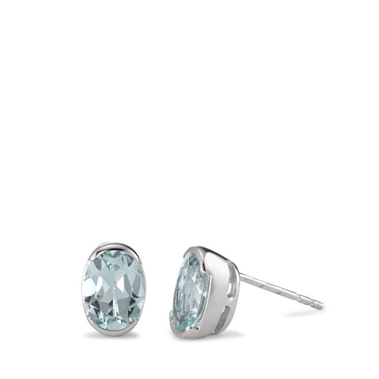 Pendientes 750/oro blanco de 18 quilates Aguamarina 2.16 ct, 2 piedras