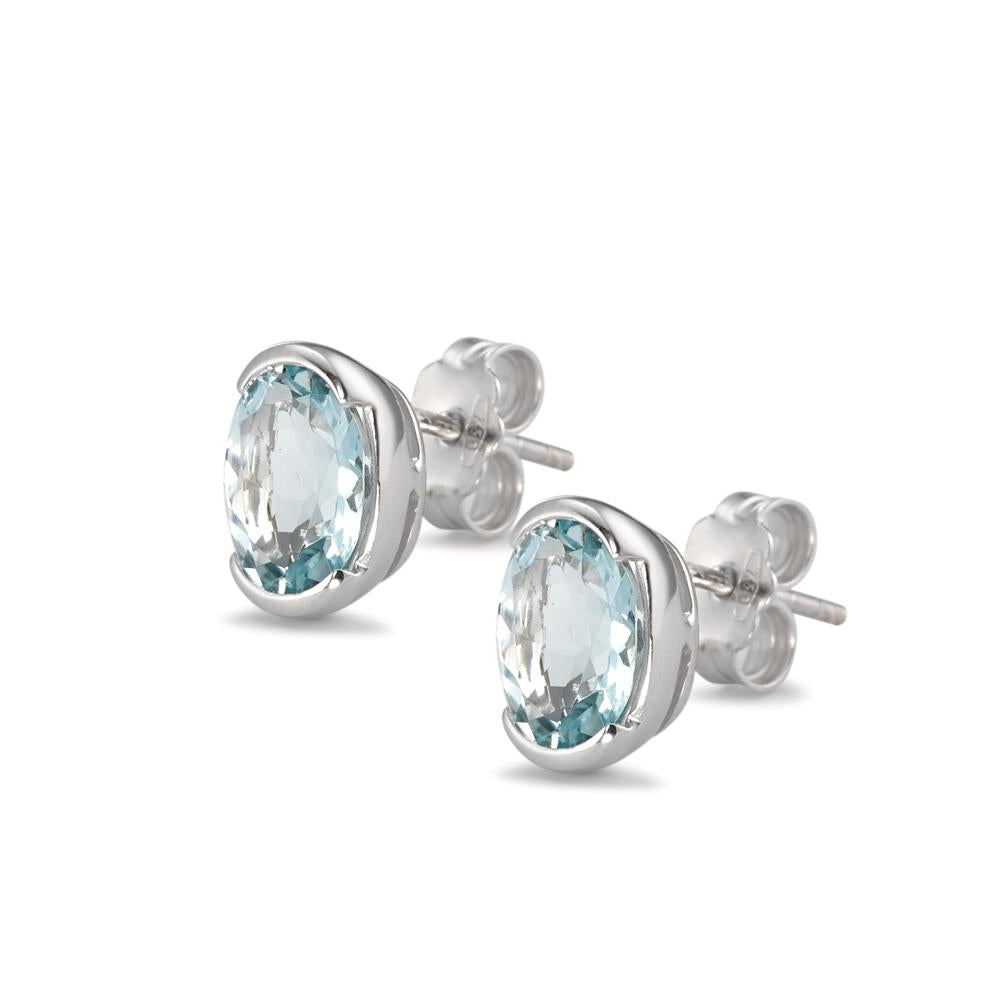 Pendientes 750/oro blanco de 18 quilates Aguamarina 2.16 ct, 2 piedras