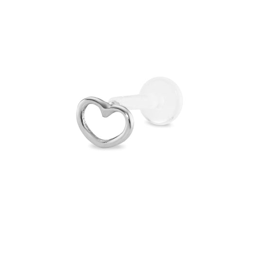 Piercing 750/oro blanco de 18 quilates Corazón Ø5 mm