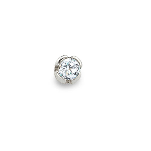 Pendiente de nariz 750/oro blanco de 18 quilates Diamante blanco, 0.01 ct, w-si Ø1.8 mm