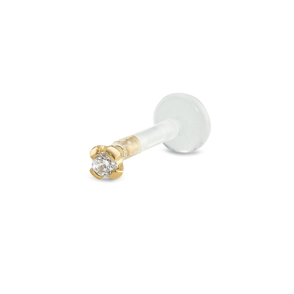 Piercing 750/oro amarillo de 18 quilates Circonita Ø2 mm