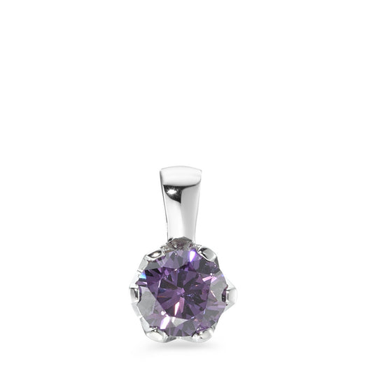 Colgante Plata Circonita Violeta Rodio plateado Ø7 mm