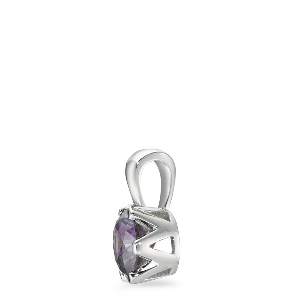 Colgante Plata Circonita Violeta Rodio plateado Ø7 mm