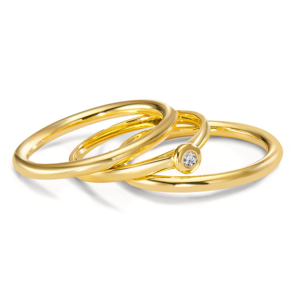 Anillo solitario 750/oro amarillo de 18 quilates Diamante 0.03 ct, w-si