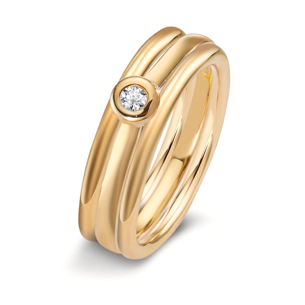 Anillo solitario 750/oro amarillo de 18 quilates Diamante 0.03 ct, w-si