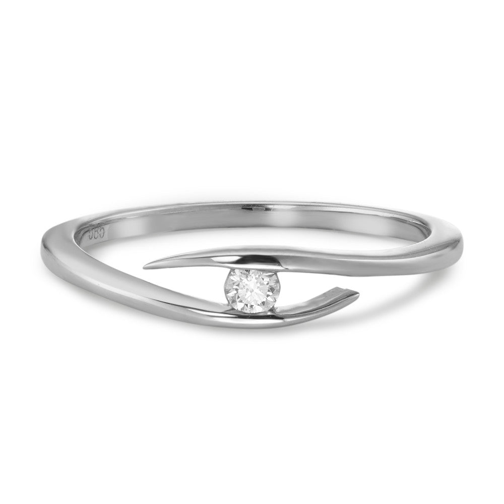 Anillo de dedo Oro blanco de 585/14 kt. Diamante 0.05 ct, w-si