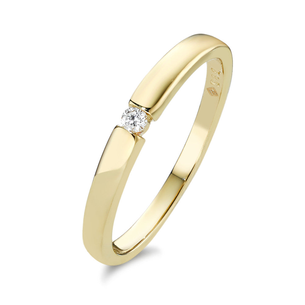 Anillo solitario Oro amarillo de 585/14 kt. Diamante 0.03 ct, w-si