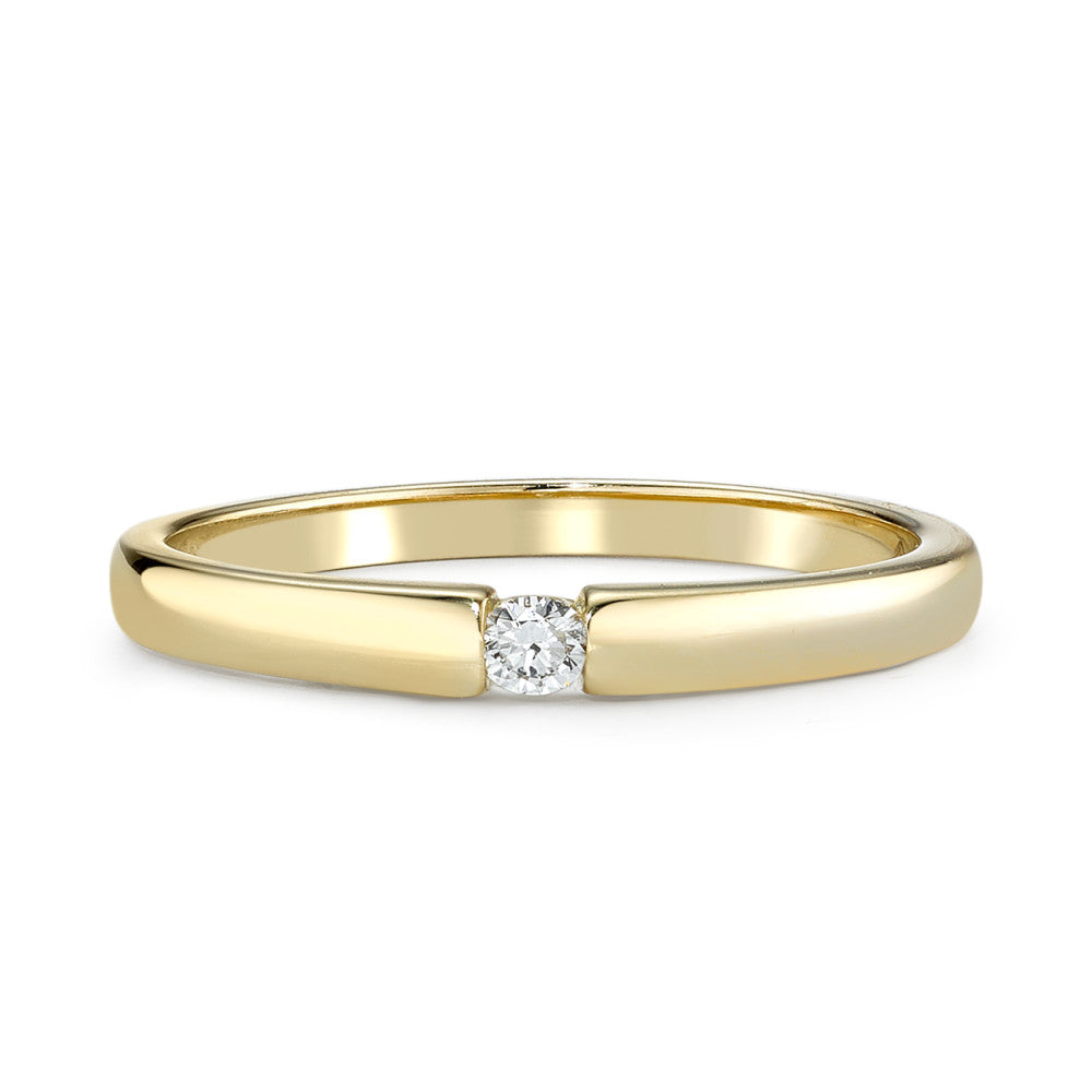 Anillo solitario Oro amarillo de 585/14 kt. Diamante 0.03 ct, w-si