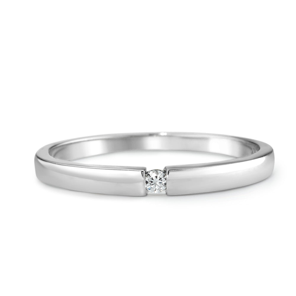 Anillo solitario Oro blanco de 585/14 kt. Diamante 0.03 ct, w-si