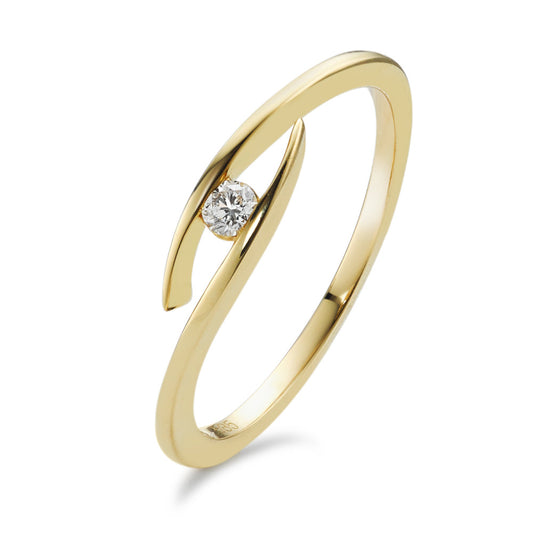 Anillo de dedo Oro amarillo de 585/14 kt. Diamante 0.05 ct, w-si