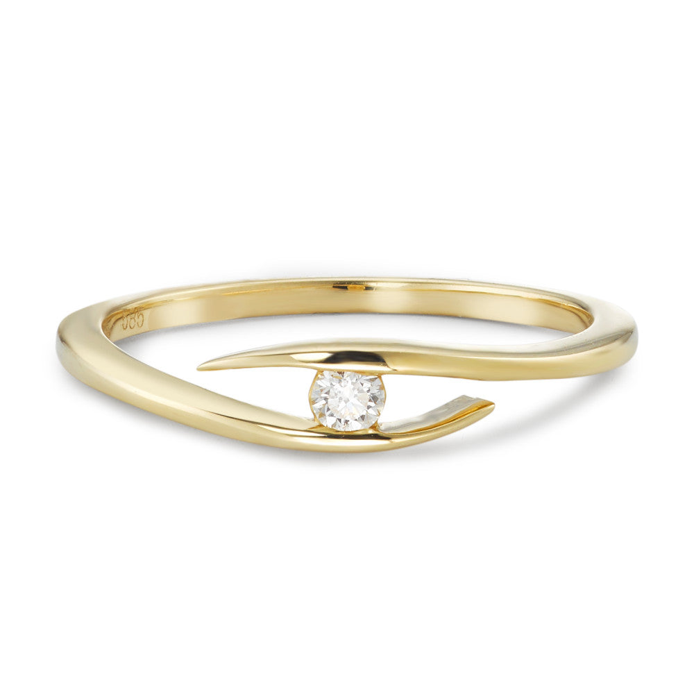 Anillo de dedo Oro amarillo de 585/14 kt. Diamante 0.05 ct, w-si