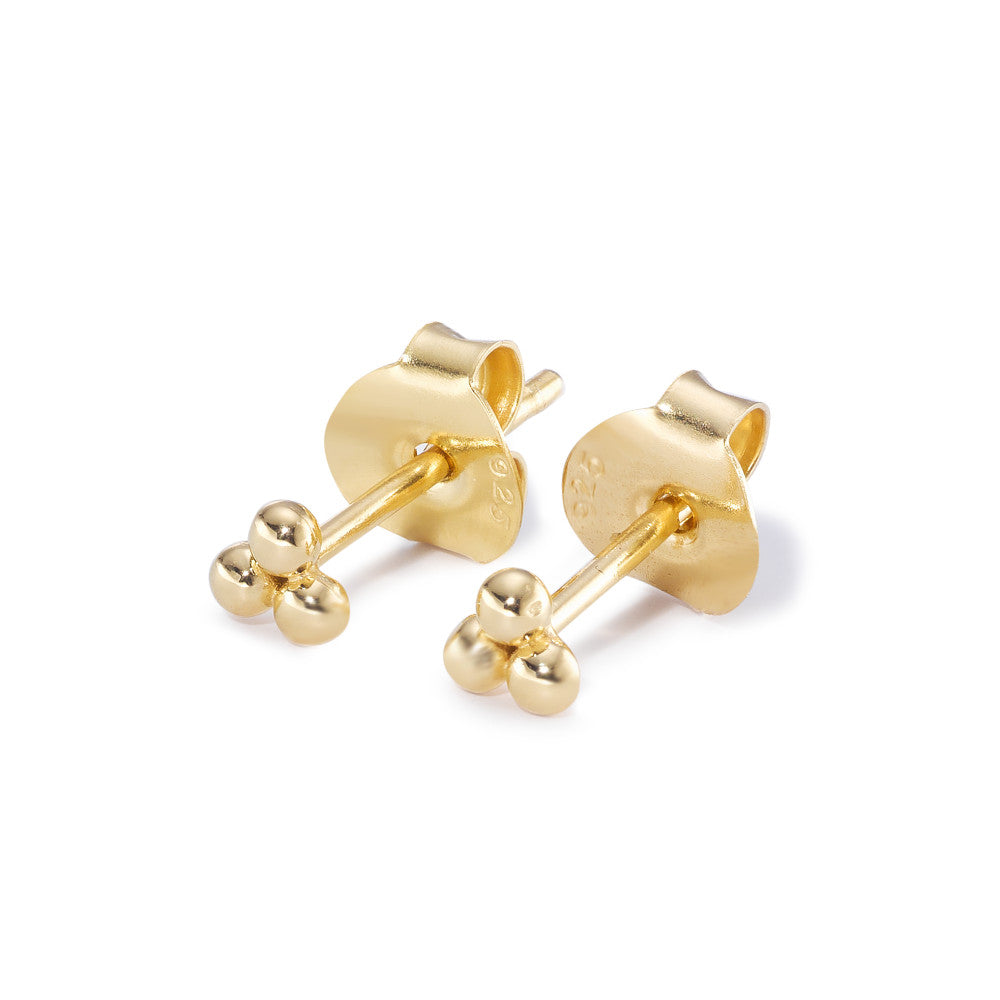 Pendientes Plata Amarillo Dorado Ø3.5 mm