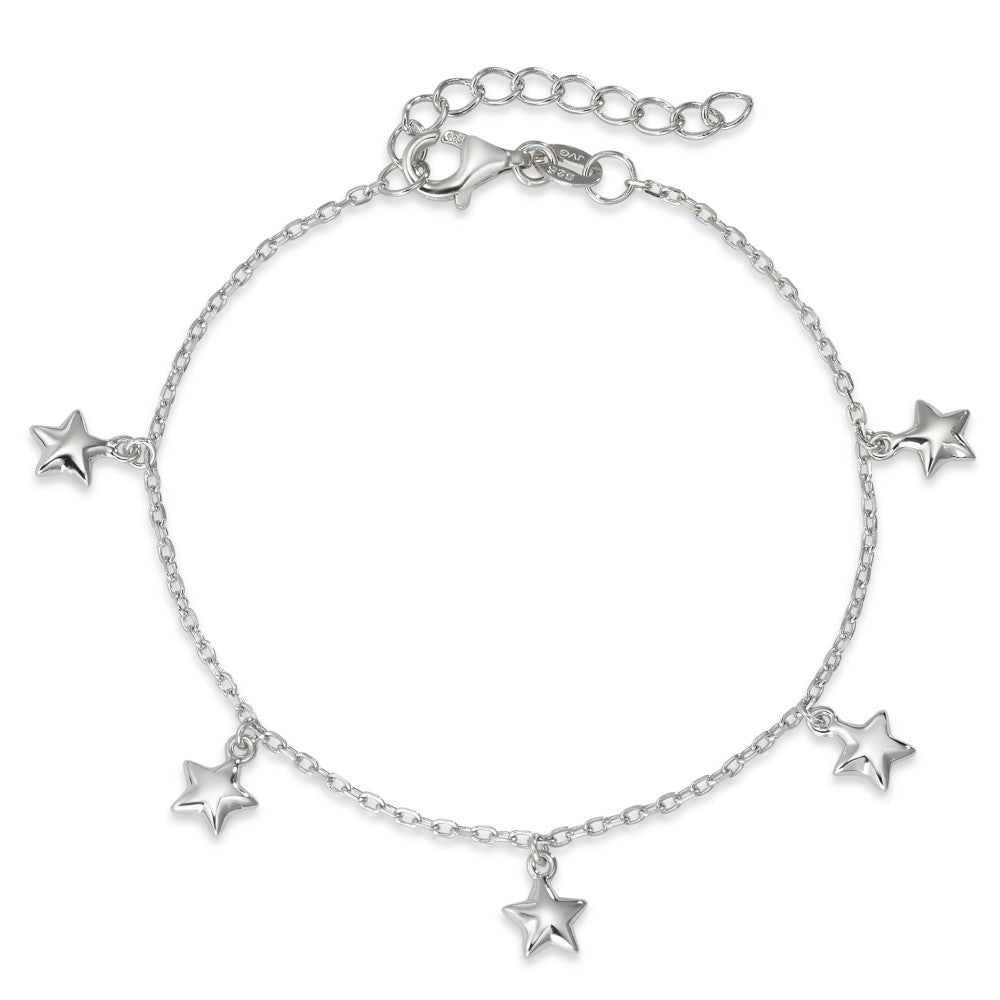 Pulsera Plata Rodio plateado estrella 16-19 cm