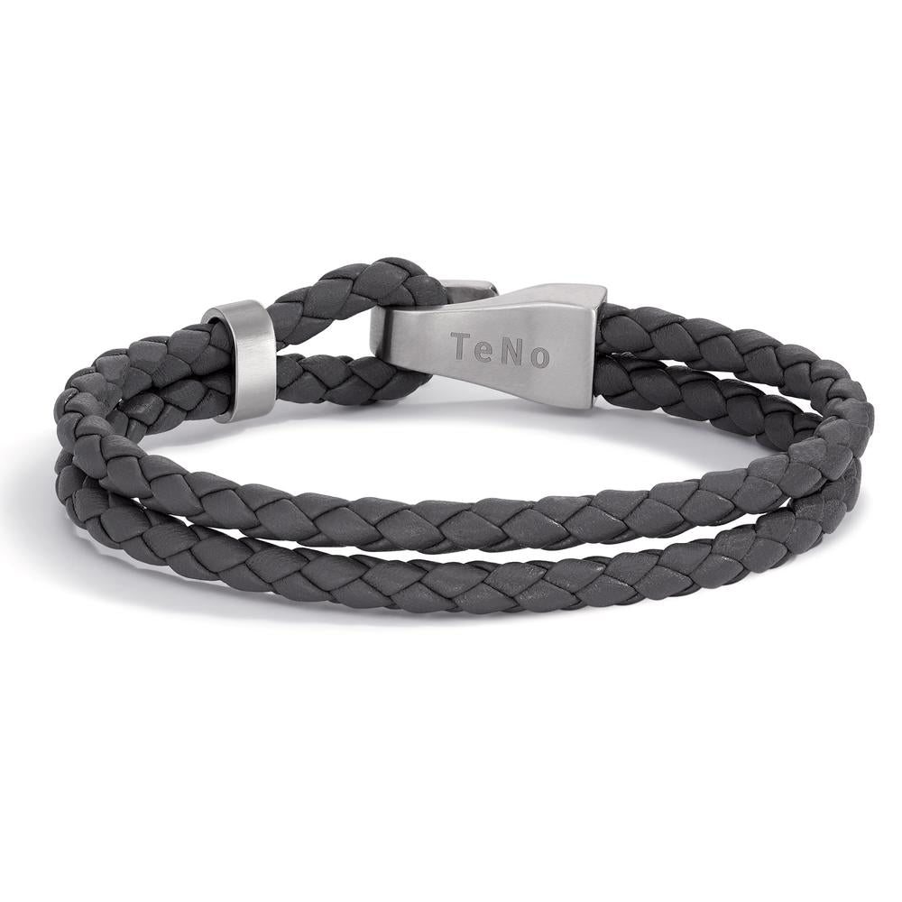 Pulsera Acero inoxidable, Cuero 21 cm