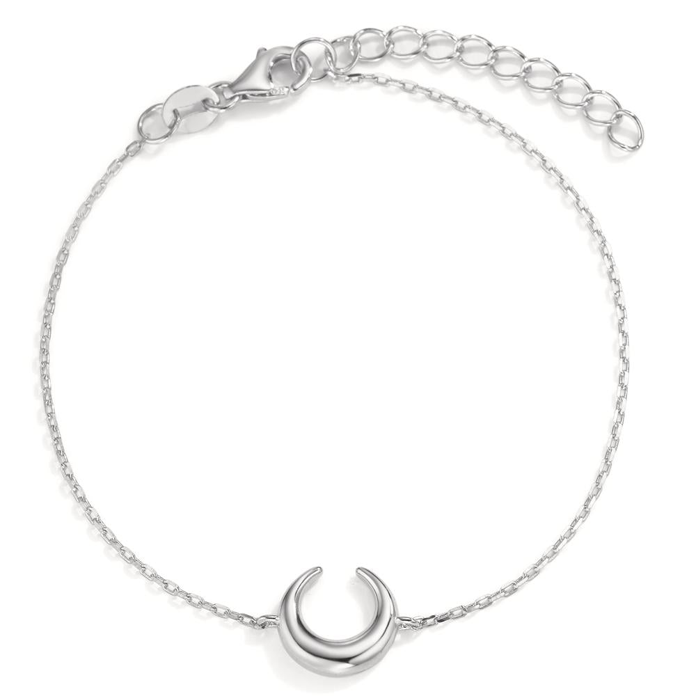 Pulsera Plata Rodio plateado luna 16-19 cm