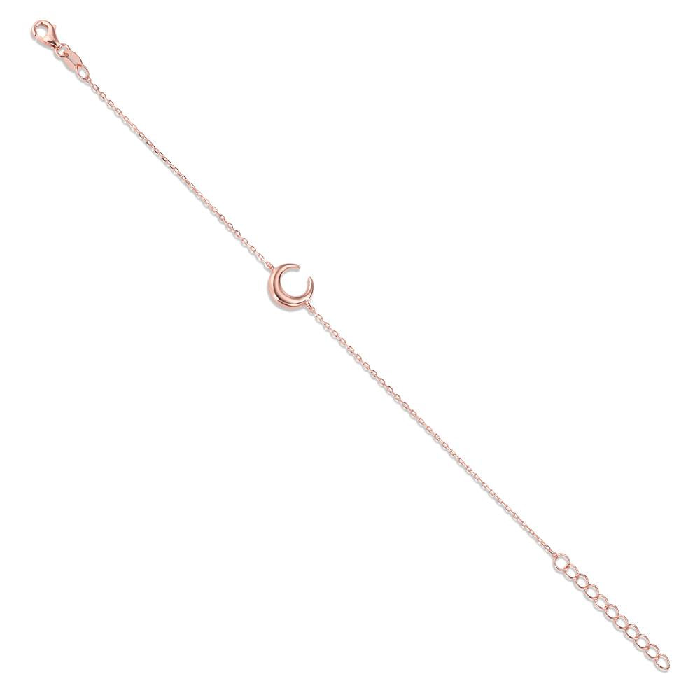 Pulsera Plata Rosa Dorado luna 16-19 cm