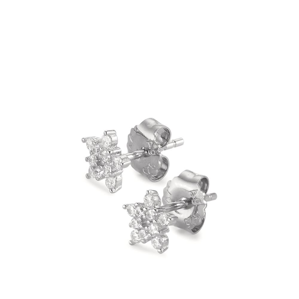 Pendientes Plata Circonita Rodio plateado estrella Ø6.5 mm