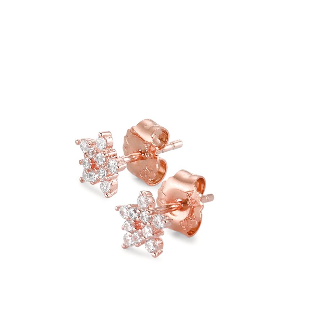 Pendientes Plata Circonita Rosa Dorado estrella Ø6.5 mm