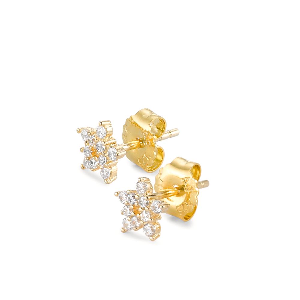 Pendientes Plata Circonita Amarillo Dorado estrella