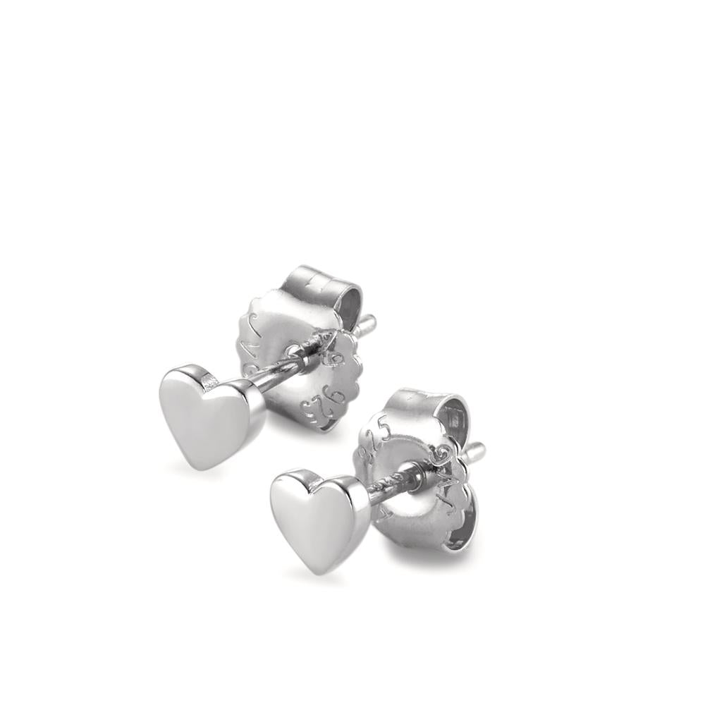 Pendientes Plata Rodio plateado Corazón Ø4.5 mm