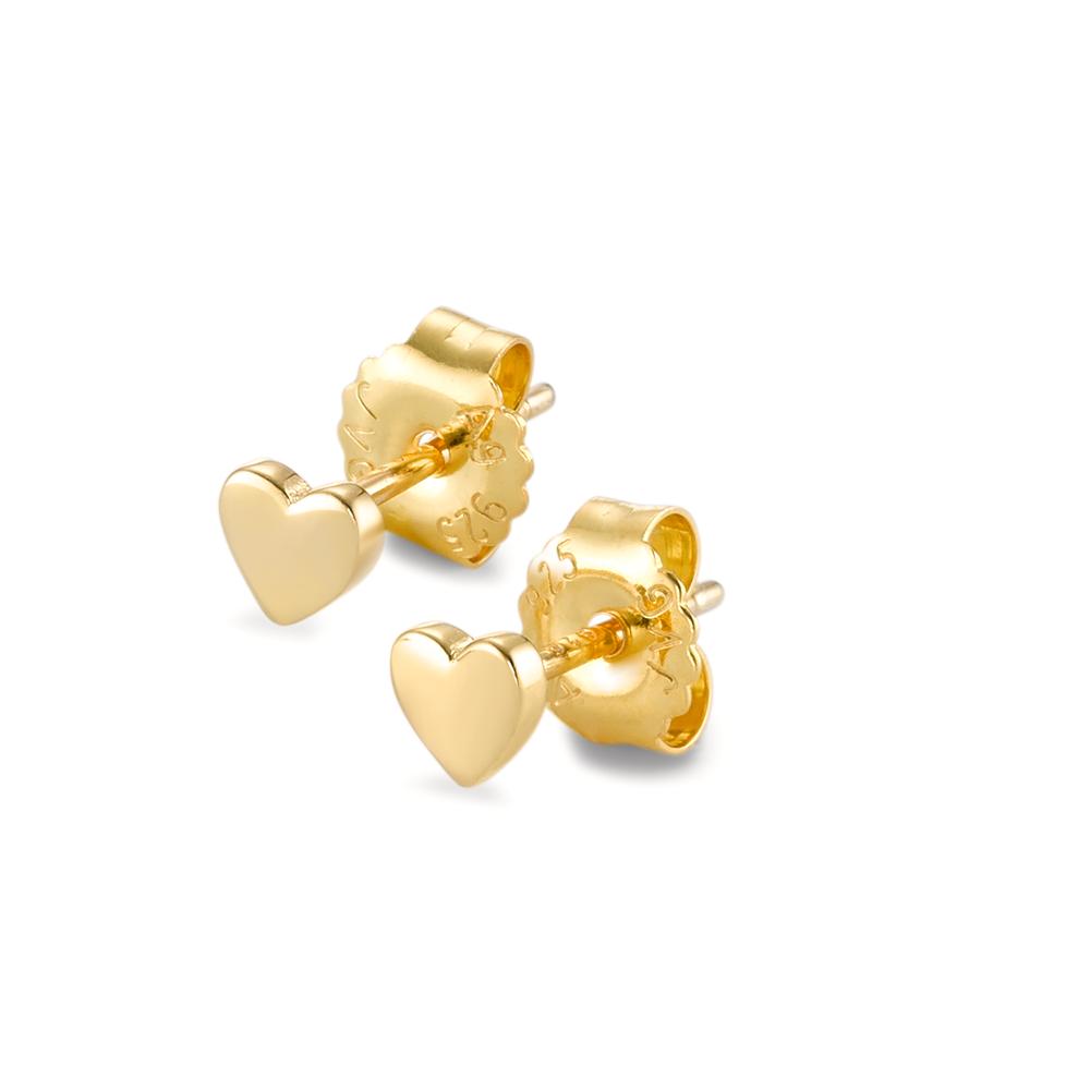 Pendientes Plata Amarillo Dorado Corazón Ø4.5 mm