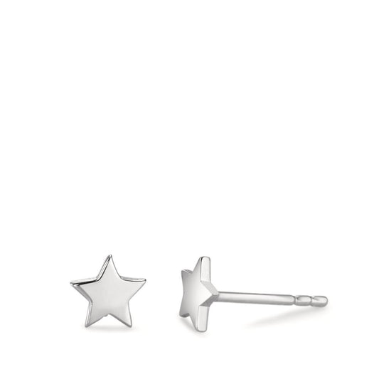 Pendientes Plata Rodio plateado estrella Ø5.5 mm