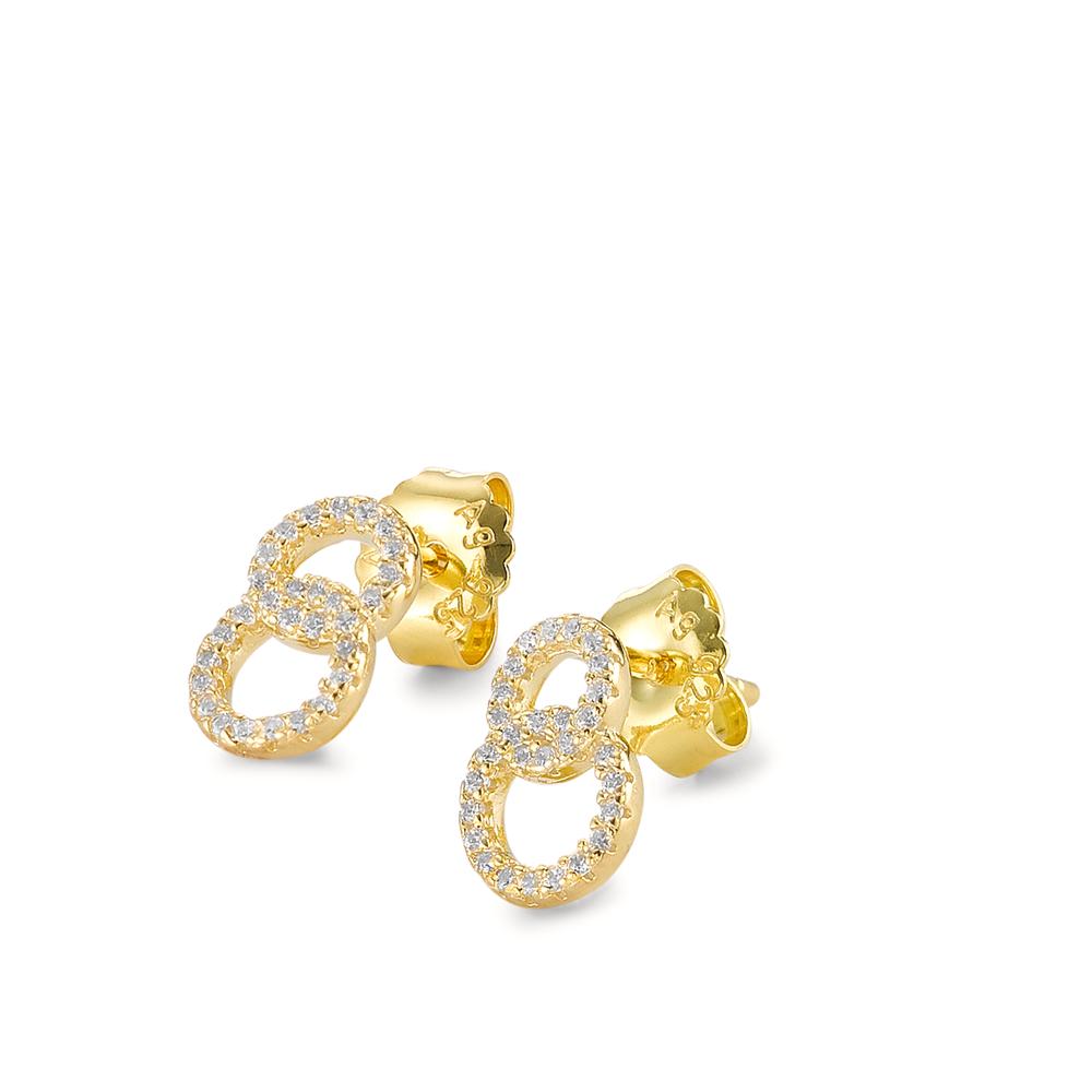 Pendientes Plata Circonita Amarillo Dorado