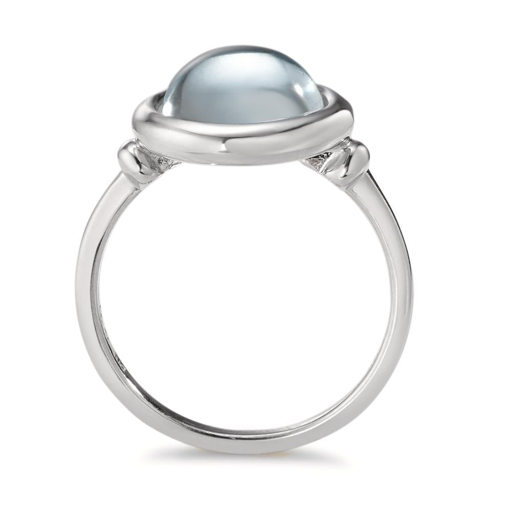 Anillo de dedo Plata Cuarzo agua Rodio plateado Ø13 mm