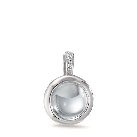 Colgante Plata Cuarzo agua, 5 piedras Rodio plateado Ø11 mm