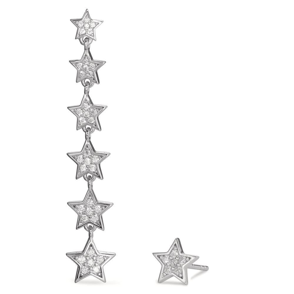 Pendientes Plata Circonita Rodio plateado estrella Ø8.5 mm