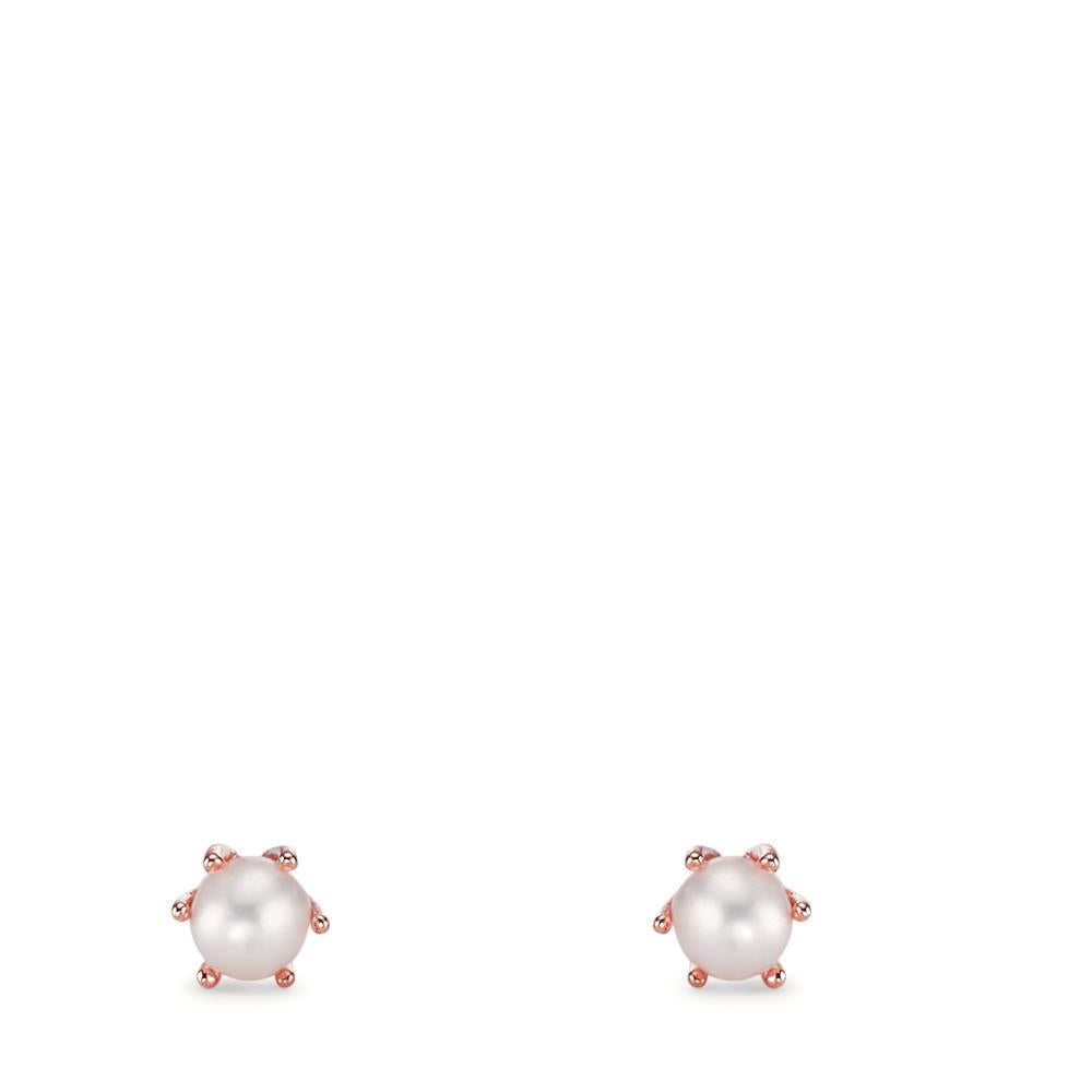 Pendientes Plata Rosa Dorado Perla cultivada de agua dulce Ø4 mm