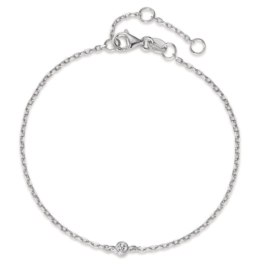 Pulsera Plata Circonita Rodio plateado 16-19 cm