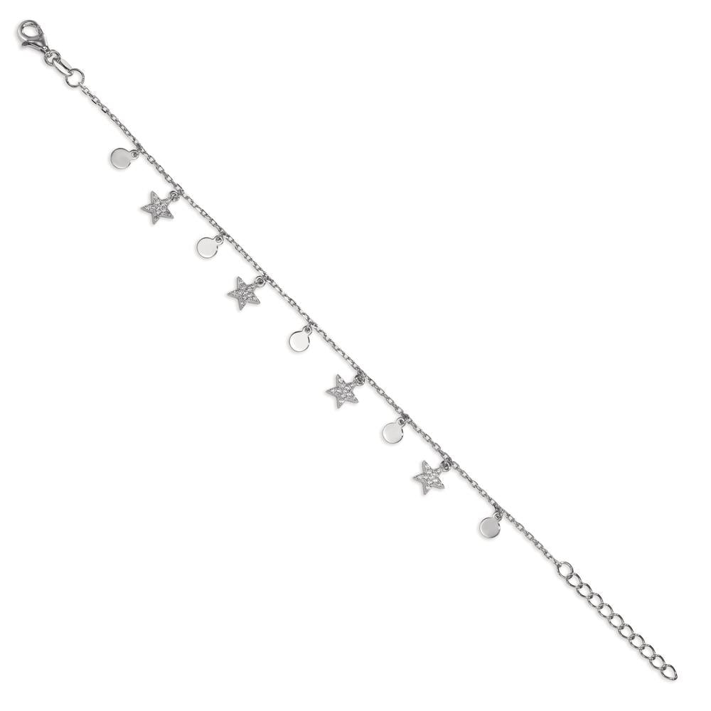 Pulsera Plata Circonita Rodio plateado estrella 16-19 cm