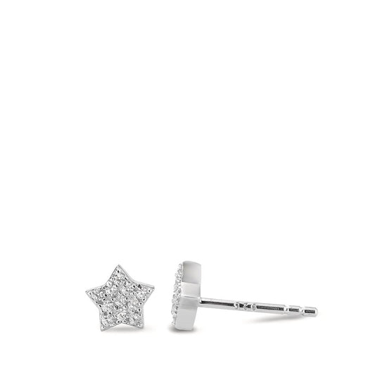 Pendientes Plata Circonita Rodio plateado estrella Ø6 mm