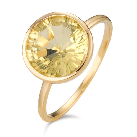 Anillo de dedo Plata Cuarzo amarillo Amarillo Dorado Ø11.5 mm