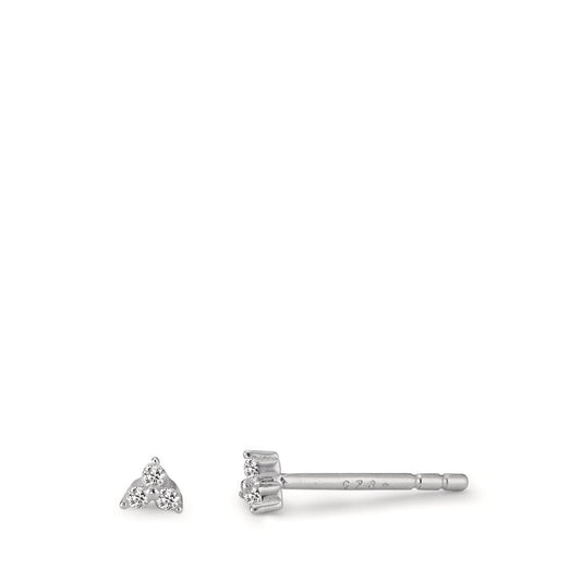 Pendientes Plata Circonita 6 piedras Rodio plateado Ø3 mm