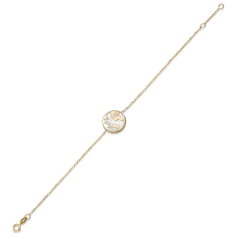 Pulsera Oro amarillo de 585/14 kt. Madre perla globo 16-18 cm