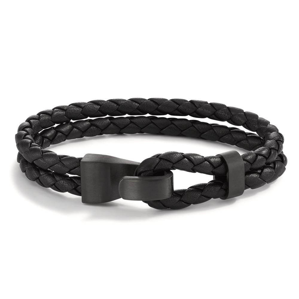 Pulsera Cuero, Acero inoxidable Gris Recubierto de IP 19 cm