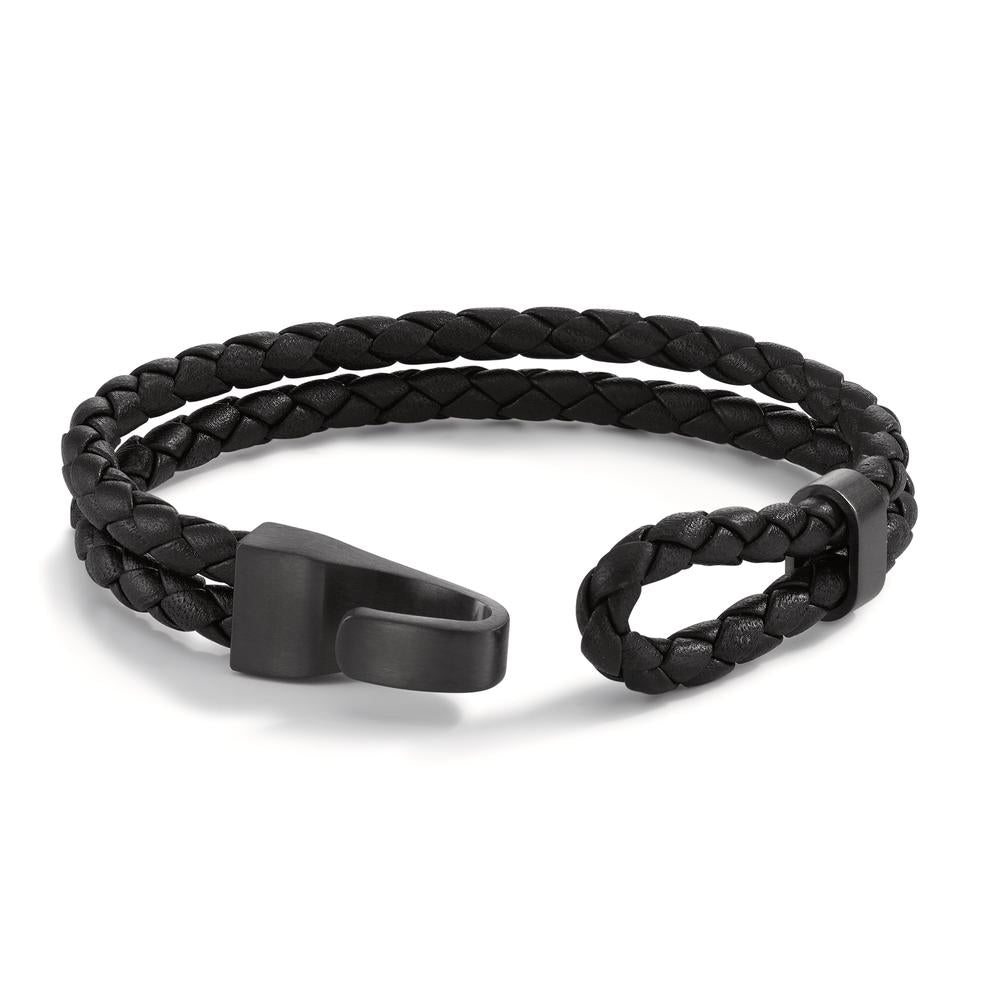 Pulsera Cuero, Acero inoxidable Gris Recubierto de IP 19 cm