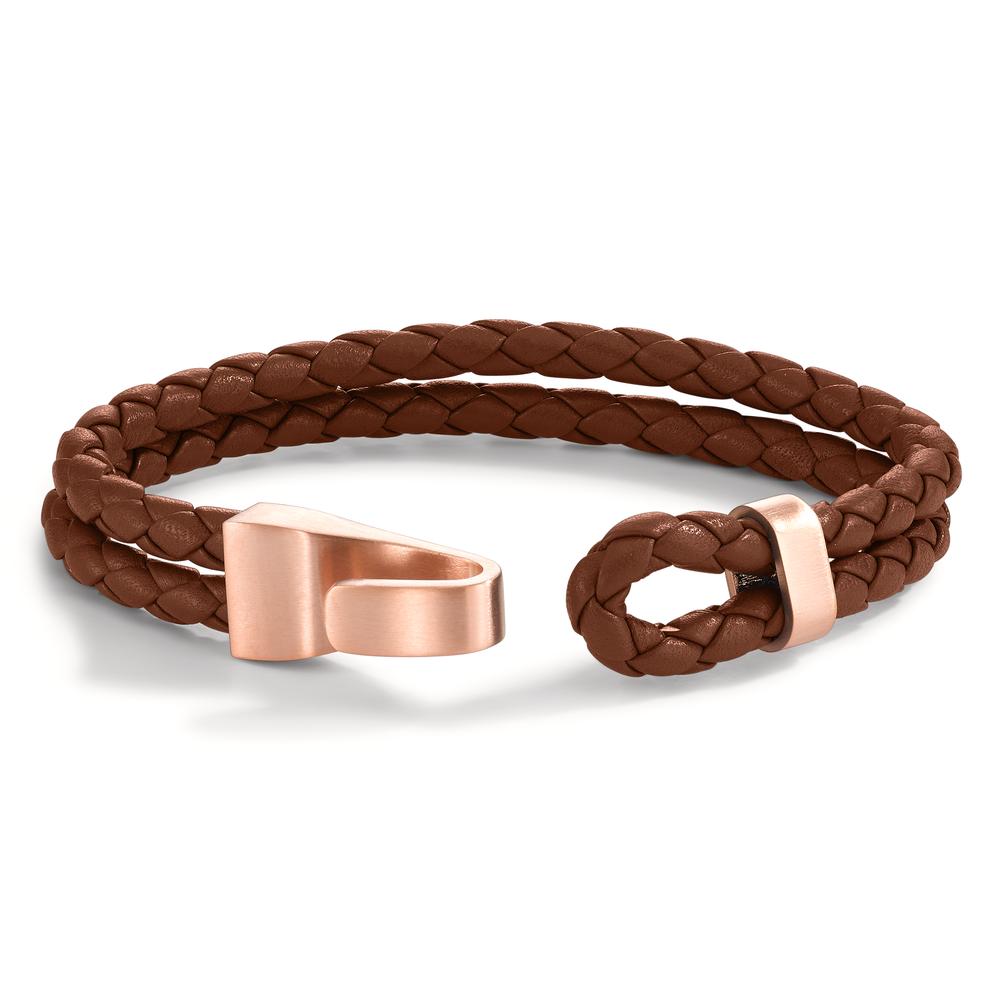 Pulsera Cuero, Acero inoxidable Rosa Recubierto de IP 19 cm