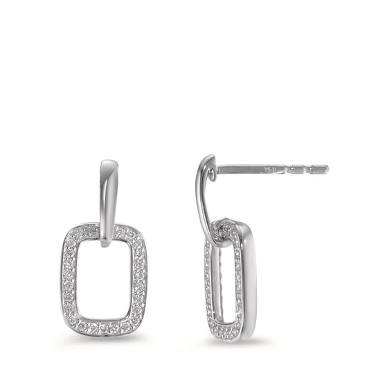 Pendientes 750/oro blanco de 18 quilates Diamante 0.16 ct, [Brillant], w-si