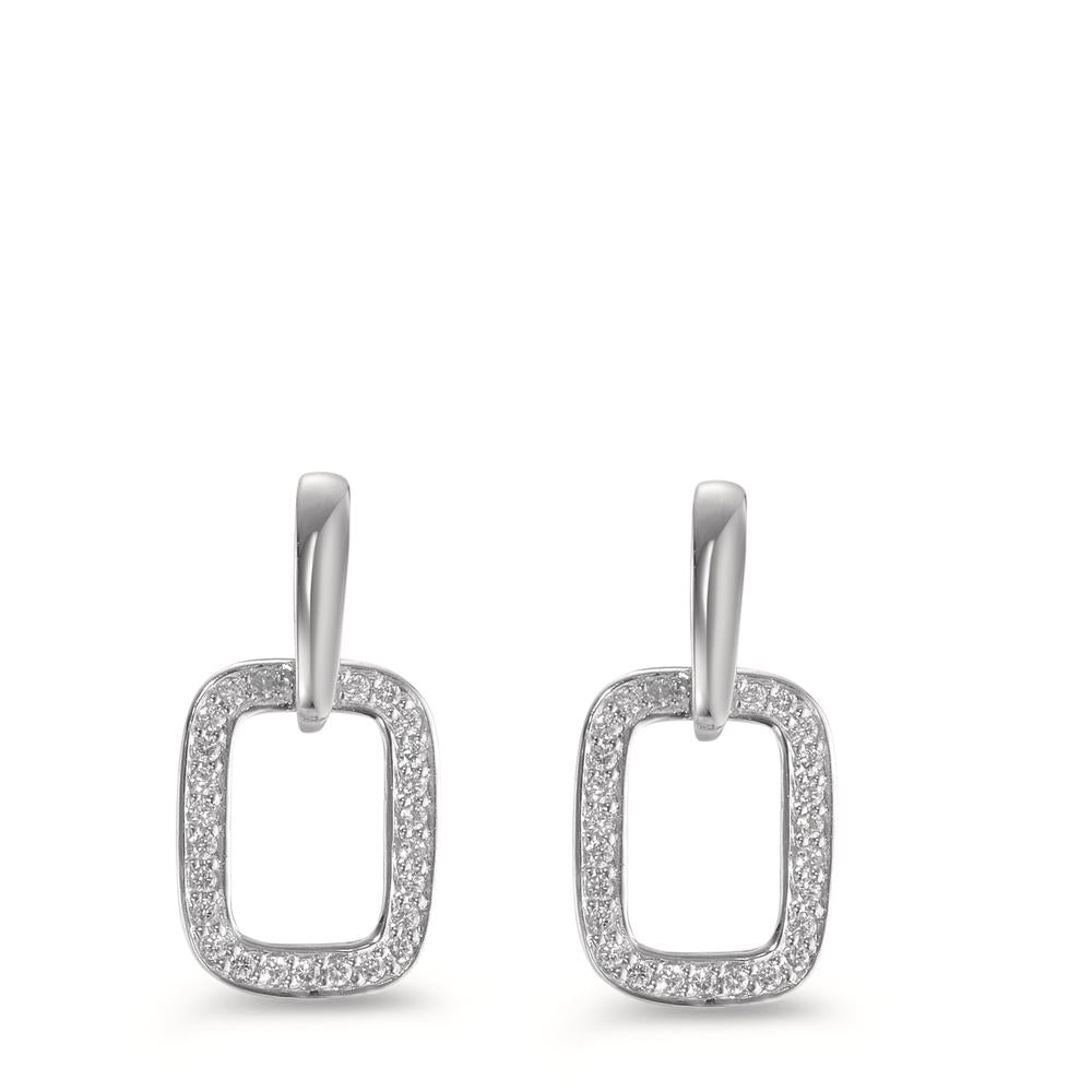 Pendientes 750/oro blanco de 18 quilates Diamante 0.16 ct, [Brillant], w-si